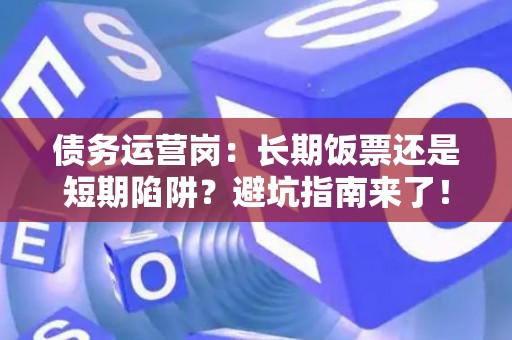 债务运营岗：长期饭票还是短期陷阱？避坑指南来了！