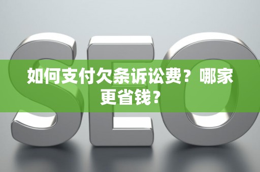 如何支付欠条诉讼费？哪家更省钱？